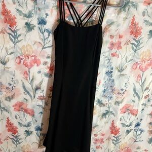 Vintage Elegant Black Strappy Dress